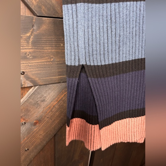 DOLAN Anthropologie $160 Sweater Dress Ribbed Striped Midi Bodycon Size M - Picture 3 of 4